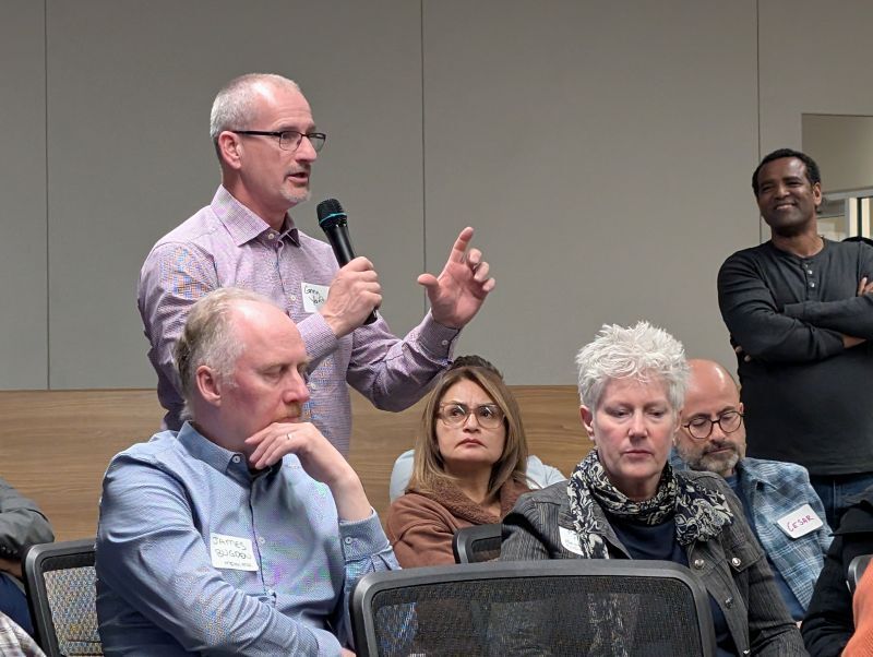 man asking question